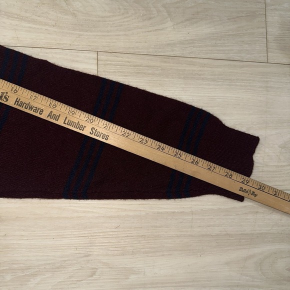 Vintage Polo Ralph Lauren Burgundy Striped Lambswool Roll Neck Sweater XL Casual - Picture 7 of 8